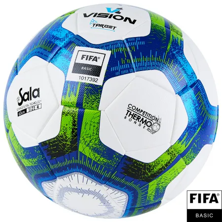 Мяч футзал. VISION Target, FS324094, FIFA Basic, р.4, 32 п. PU, 3 подкл.сл, термосшивка, бело-синий за 3&nbsp;519 ₽ купить в Стерлитамаке