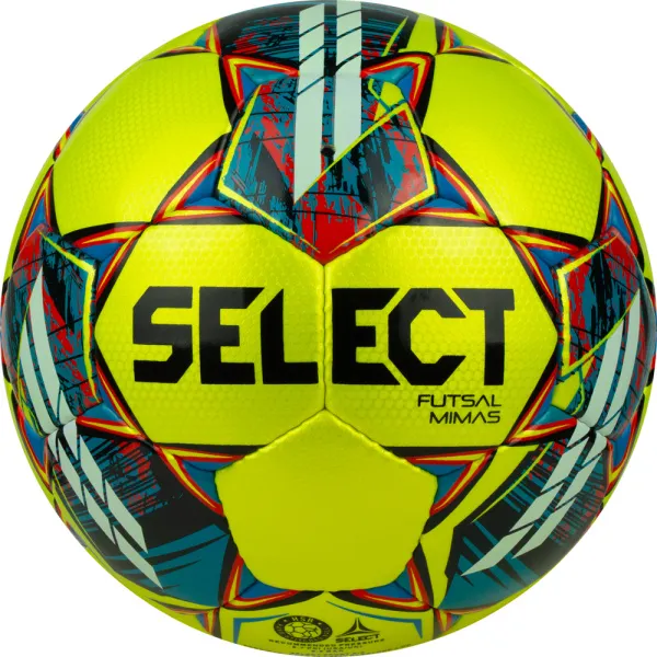 Мяч футзал. SELECT Futsal Mimas, 1053460550, р.4,FIFA Basic, 32 пан, гл.ПУ, руч.сш, жел-сине-красный за 6&nbsp;303.60 ₽ в Стерлитамаке