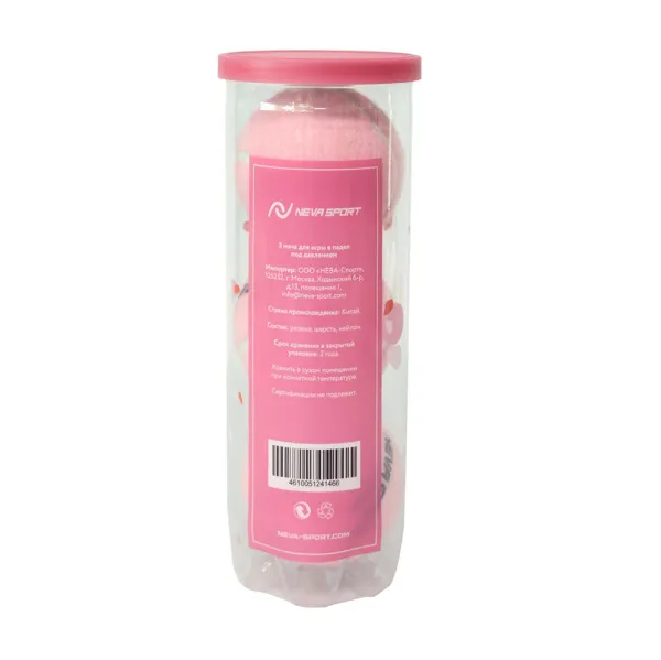 Мяч для падела NS Sakura, UAA2, уп.3 шт, сукно, нат.резина, розовый за 824.50 ₽ в Стерлитамаке