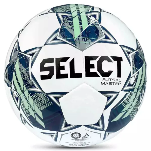 Мяч футзал. SELECT Futsal Master Shiny V22, 1043460004, р.4, Basic,32п, гл.ПУ, руч.сш,бел-син-зел за 7&nbsp;539.50 ₽ в Стерлитамаке