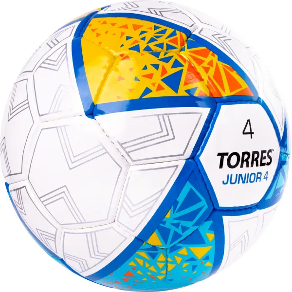 Мяч футб. TORRES Junior-4, F323804, р.4,глянц.ПУ, 4 сл, 32п, руч.сш, бел-жел-гол за 2&nbsp;070.60 ₽ в Стерлитамаке